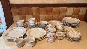 lot 132 image: Large Lot of Vintage China with Floral Theme Patterns