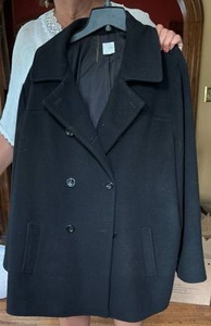 lot 201 image: J Jill Black Pea Coat Ladies 3X