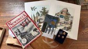 lot 223 image: National WWII Memorial Pins and Memorabilia Lot