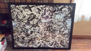 lot 224 image: AWESOME Large ( 49 inches by 38 inches) Framed Jackson Pollack Poster