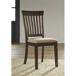 lot 25073 image: Ashley Alexee Dark Brown Dining Side Chair - Set of 2 - Retail $146