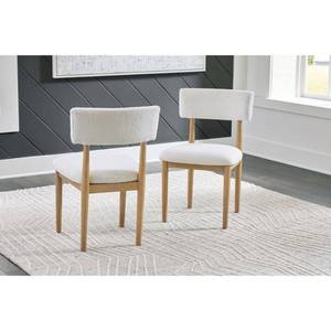 lot 25074 image: Sawdyn BrownWhite Polyester with Cushion and Solid Wood Frame Side Chair Set of 2 - Retail $253