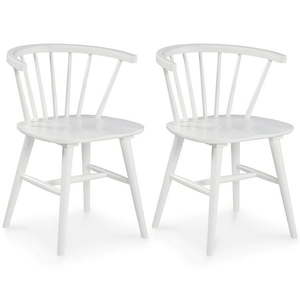 lot 25080 image: Signature Design by Ashley Grannen Modern Spindle Back Dining Chair  Set of 3 White - Retail $230