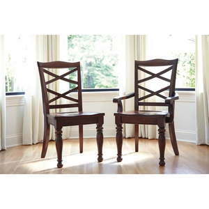 lot 25081 image: Signature Design by Ashley Porter Dining Room Arm Chair Set of 2 Rustic Brown - Retail $284