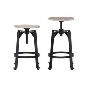 Signature Design by Ashley Furniture Karisslyn Swivel Stool, Whitewash/Black, 3 Pieces - Retail: $209