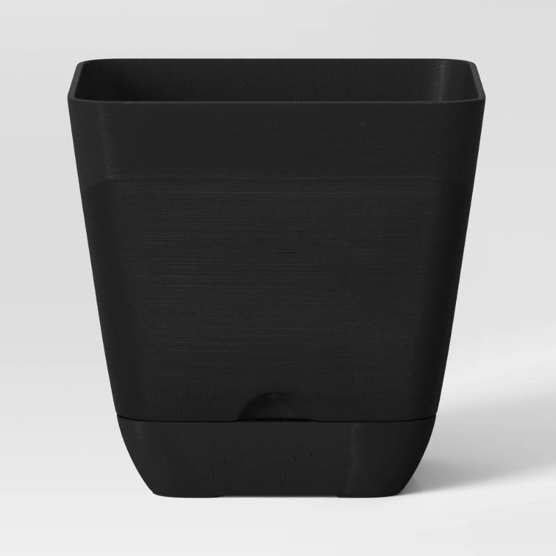 lot 2013 image: Square Indoor Outdoor Planter Pots 1 each White & Black 6x6 - Room Essentials - Retail $11