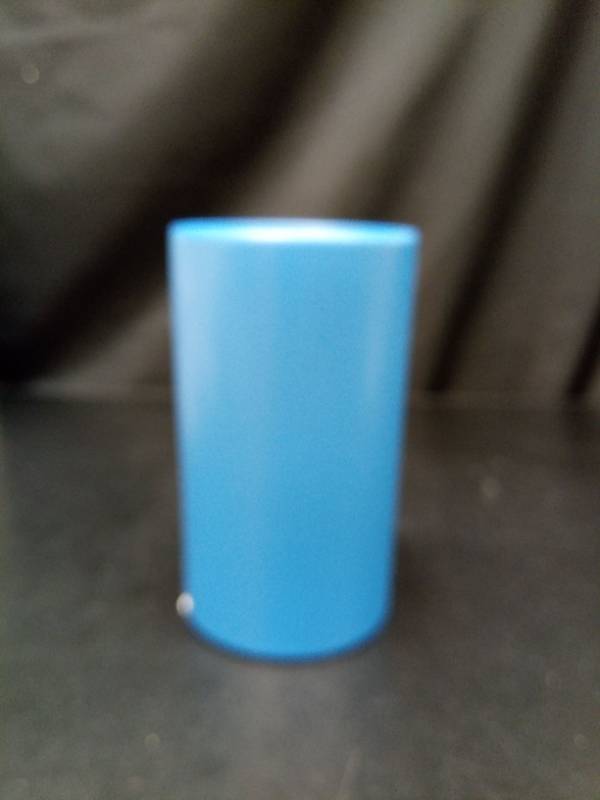 lot 2012 image: Blue Cylindrical Vase with rubber feet,   approx. 7 in Tall - Retail $0