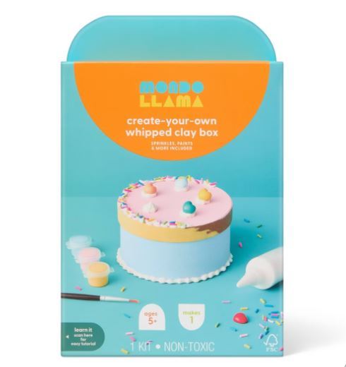 lot 2039 image: Mondo Llama Create-Your-Own Whipped Clay Trinket Box Kit Makes 2 - Retail $15