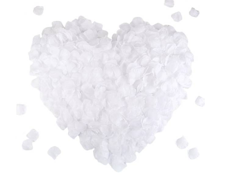 lot 2040 image: CODE FLORIST 1500 PCS White Silk Rose Petals for Valentines Day,Romantic Night,Wedding,Proposal Anniversary Flower Decorations(Separated,Scented) - Retail $14