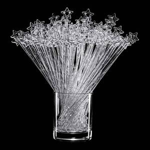 lot 2029 image: Honoson 100 Pcs Clear Star Stir Sticks, Plastic Drink Stirrers - Retail $12