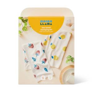 lot 2032 image: 2ct Fruit Stamped Tea Towel Craft Kit - Mondo Llama - Retail $15