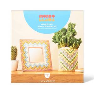 lot 2035 image: Woven Yarn Mirror and Holder Craft Kit - Mondo Llama - Retail $20