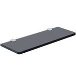 SAYAYO Floating Glass Shelves for Bathroom, 15 x 5 Inch Chrome Tempered Glass Shelf for Wall 1 Pack, Black - Retail: $17