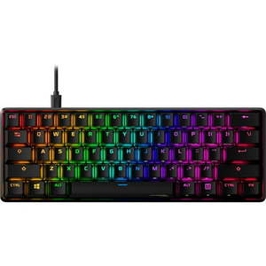 lot 104 image: HyperX - Alloy Origins 60% Wired Mechanical Linear Red Switch Gaming Keyboard and RGB Back Lighting - Black