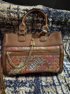 lot 134 image: Juicy Couture Handbag with Patterned Fabric and Lock Charm