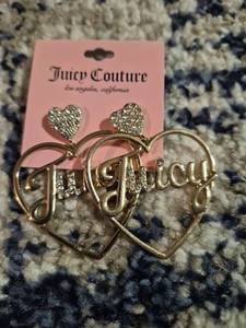 lot 163 image: Juicy Couture Heart Earrings with Crystal Studs P10033-42