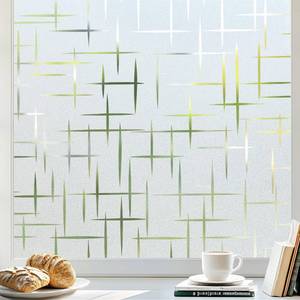 lot 176 image: rabbitgoo Frosted Window Privacy Film, Cross Pattern, No Glue, 17.5x78.7
