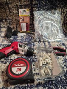 lot 191 image: Hand Tools Lot Hyper Tough Tape Measure 30ft Drill Driver Pliers Anchors