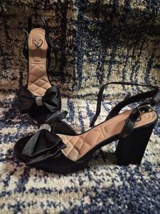 lot 212 image: Pamela-1 Black Slingback Heels Size 9
