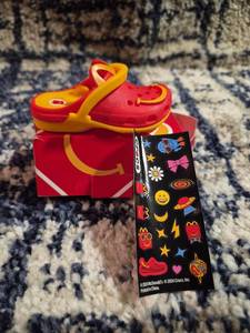 lot 225 image: McDonalds Crocs Clog Red Yellow with Jibbitz Charm 2024