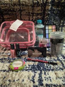 lot 233 image: Beauty Cosmetics Lot Makeup Set Bag Brush Palette Cleanser Eyeliner