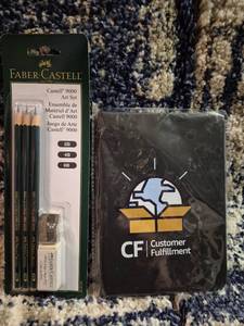 lot 307 image: Faber-Castell Castell 9000 Art Set 2B 4B 6B Pencils with Sharpener Eraser