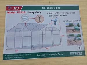 lot 6600 image: KJ Heavy-Duty Chicken Coop K2010 with Privacy Shade