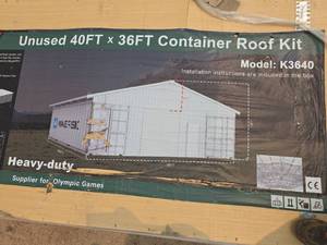 lot 6615 image: KJ 40FT x 36FT Container Roof Kit Model K3640 (Damage to crate, product unaffected)