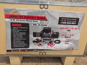 lot 6688 image: Landhonor 20000 LBS Electric Winch 7.8 HP 12V Series Wound Motor LHR-EW20000