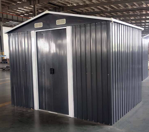 lot 6695 image: LandHonor 6x8 Galvanized Metal Storage Shed
