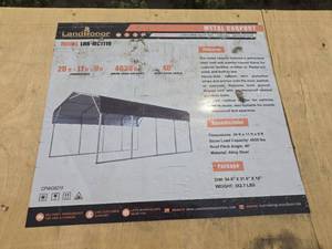 lot 6712 image: Landhonor Metal Carport 20 ft x 11 ft x 9 ft LHR-MC1119