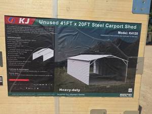 lot 6786 image: KJ 41FT x 20FT Steel Carport Shed Model K4120