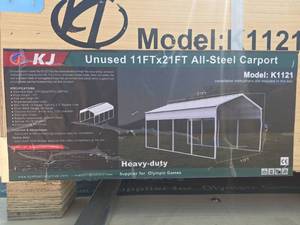 lot 6803 image: KJ Model K1121 11FT x 21FT All-Steel Carport