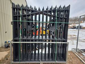 lot 6832 image: Decorative Black Iron Security Gate IRIG (One Set)