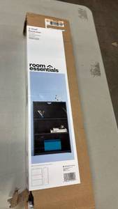 lot 2002 image: Room Essentials 3-Shelf Bookcase Black Finish 35.8 in