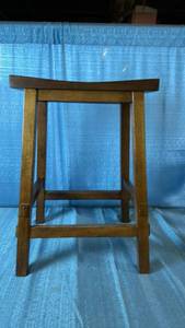 lot 2015 image: Threshold 24 Inch Counter Stool Brown Finish Solid Wood