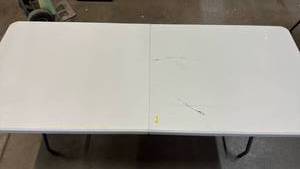 lot 2028 image: Platform 6 Bi-Fold Durable Study Multi-Use Table