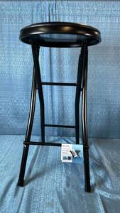 lot 2034 image: Peakform Vinyl Padded Folding Stool 13L x 24.6H x 12.1D