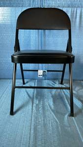 lot 2047 image: Peak Form Vinyl Padded Folding Chair 18.3L x 29.6H x 19.7D