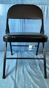 lot 2049 image: Peak Form Vinyl Padded Folding Chair 18.3 L x 29.6 H x 19.7 D