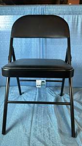 lot 2053 image: Peak Form Vinyl Padded Folding Chair 18.3 L x 29.6 H x 19.7 D