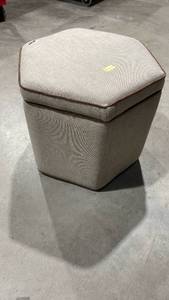lot 3003 image: Storage Ottoman with Twisted Piping Detail Brown Linen - Threshold designed with Studio McGee