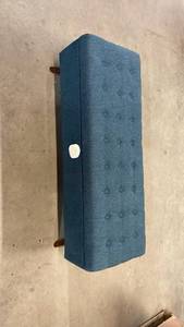 lot 3009 image: Arthur Tufted Storage Bench Blue - Threshold Elegant Bedroom Ottoman with Interior Space