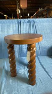 lot 3030 image: Braided Side Table Walnut - Threshold designed with Studio McGee Fully Assembled