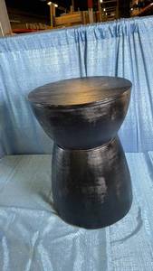 lot 3032 image: Prisma Side Table Black - Threshold Rubberwood No Assembly Required, Round Shape