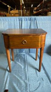 lot 3040 image: Nephi One Drawer Accent Table Walnut Brown Wood Veneer - Threshold designed with Studio McGee Fully Assembled