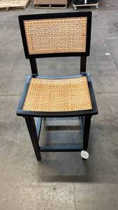 lot 3045 image: 23.5 Tormod Backed Cane Counter Height Barstool with Footrest BlackNatural Cane - Threshold