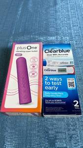 lot 3064 image: plusOne Vibrating Super Bullet and Clearblue Early Combo Pack Pregnancy Tests Lot