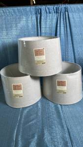 lot 3065 image: Threshold Large Lamp Shade Gray 13 in Top 15 in Bottom 10 in Height Set of 3