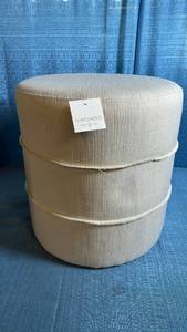 lot 8001 image: Threshold Upholstered Round Ottoman Pouf